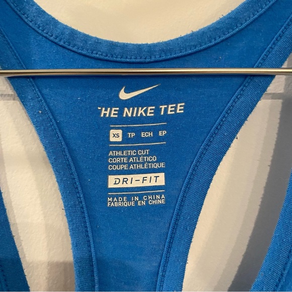 Nike Dark Blue Tie Dye Colorblock Racer Back Tank Top - Picture 7 of 8